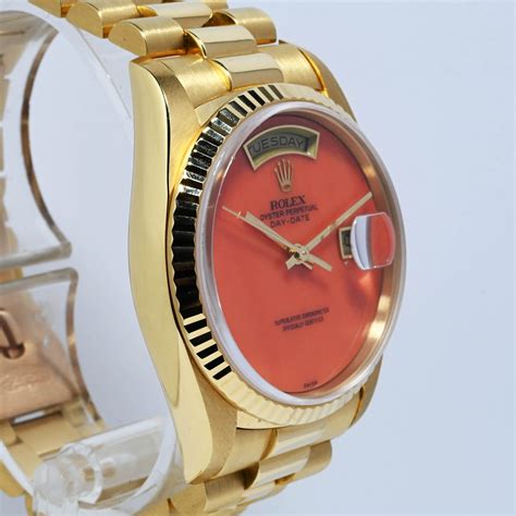 rolex day date coral dial|rolex 18238 day date.